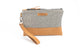 Zip Purse with Handle - Grey/White